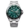 Orient Automatic Mechanical Diver Watch for Men 200M Waterproof Red Dial Stainless Steel Band Day Date Display Sport Wristwatch