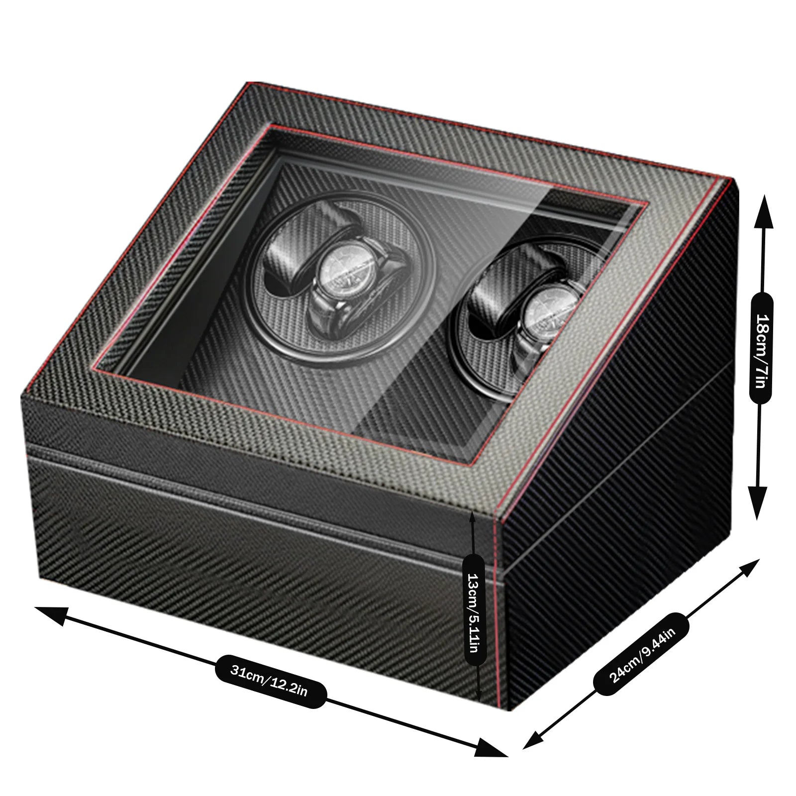4+6 Watch Watch Winder Box with Dual Electric Turntables Auto Rotation Display Case Storage Dustproof Glass Cover Storage Case