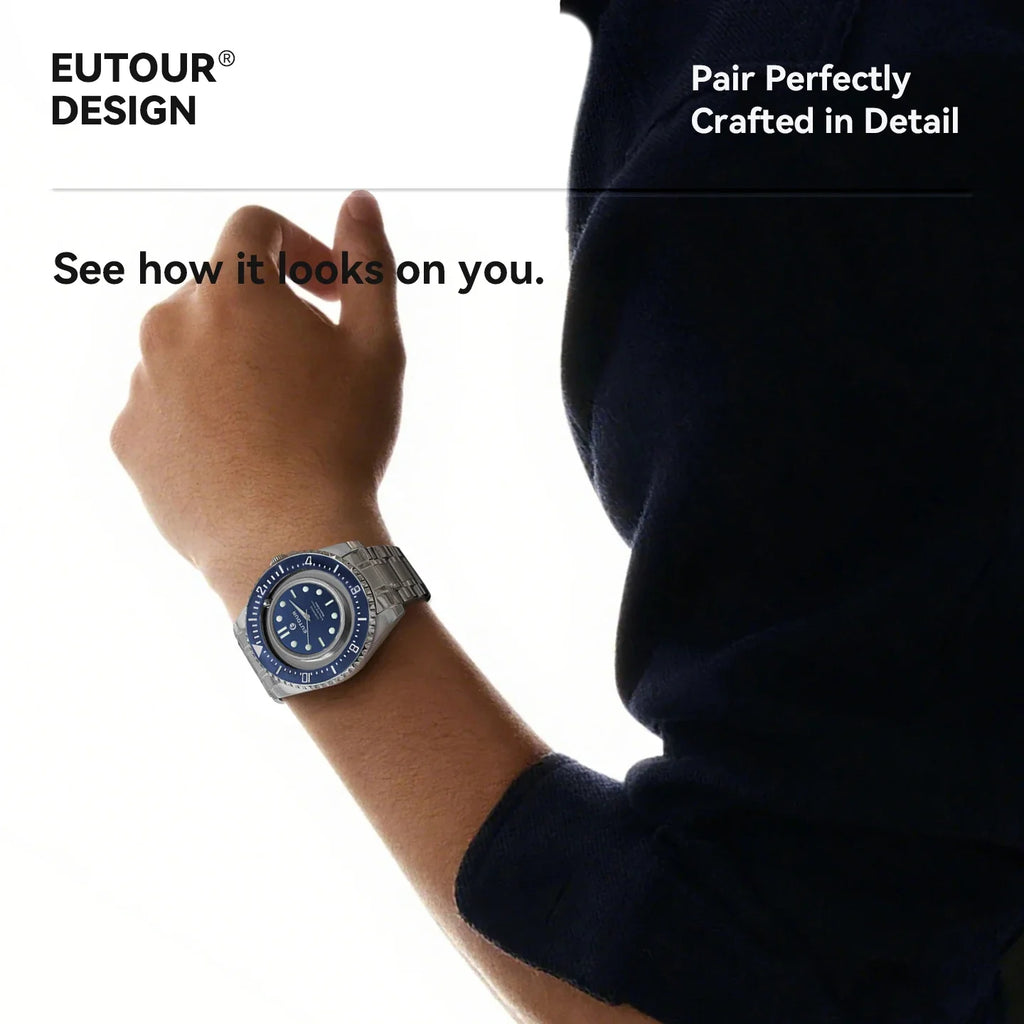 EUTOUR Unisex Magnetic Bead Analog Watch with Stainless Steel Strap And Unique Pointer Design Men's Magnetic Watch